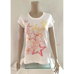 SELF ESTEEM T Shirt Juniors White with Hummingbirds Flowers Stars Cotton NOS